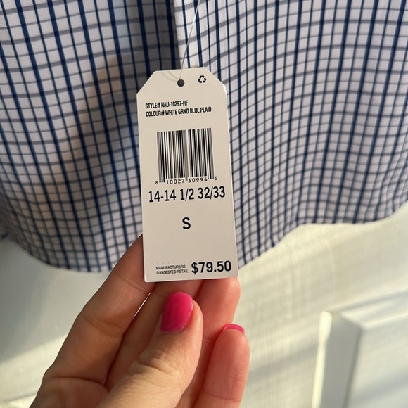 NWT Nautica Button Down Blue and White Mens shirt size small - Picture 4 of 5